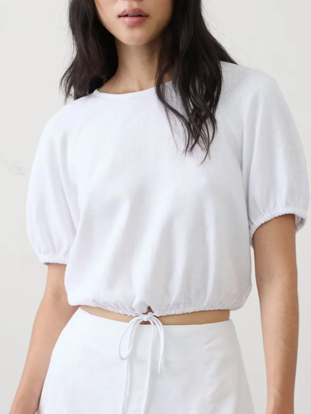 Banana Republic Linen-Blend Bubble-Tie Top